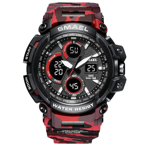 Red Modern Sport  Waterproof 50M Men Watches With LED Digital Display In Military Armi Relogio Masculino Style