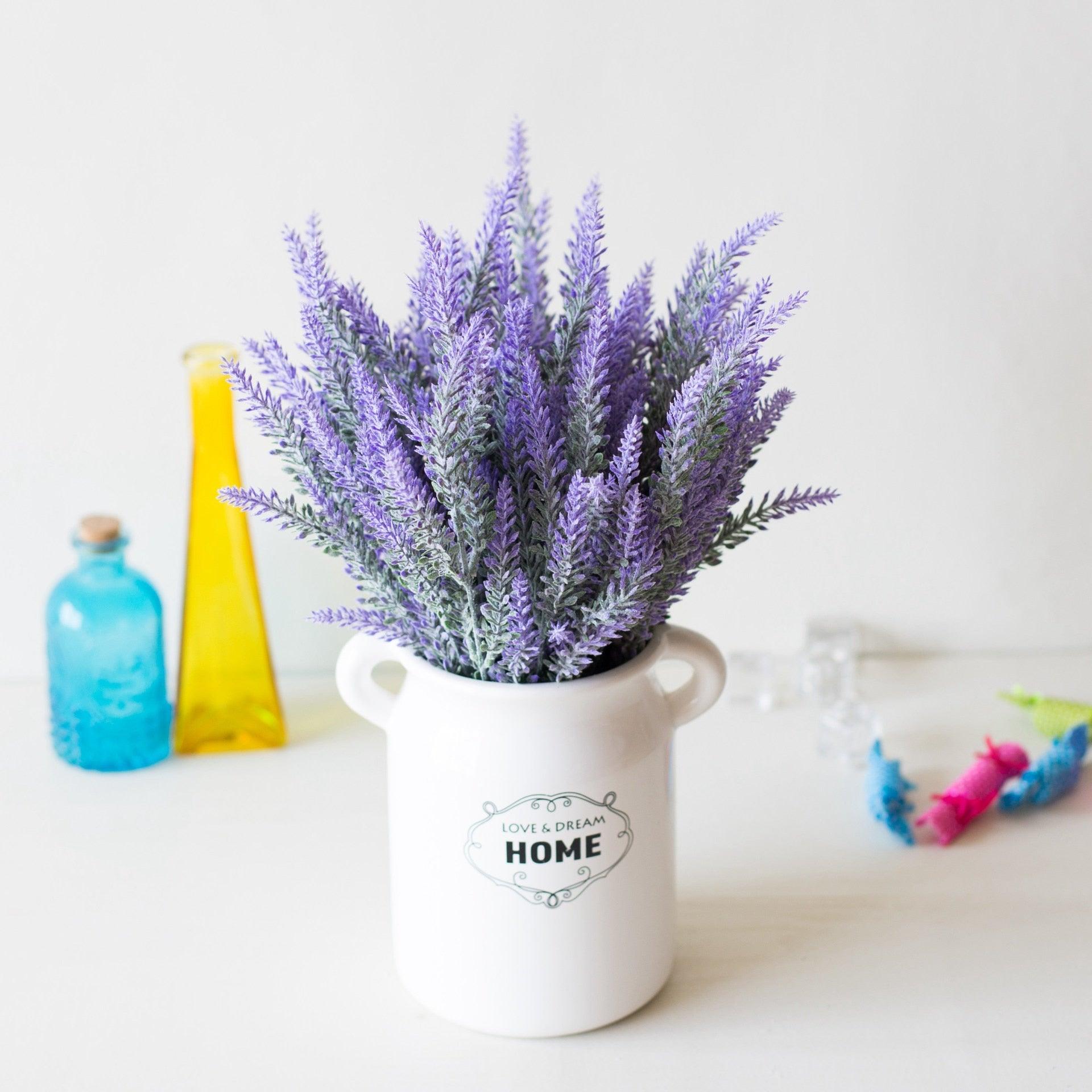 lavender plant centerpieces 1 Bundle Artificial Lavender Fake Flowers Wedding Bouquet Home Kitchen – Stevvex