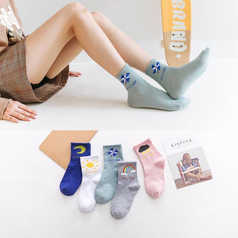 Women's Socks Women's Socks Sporty Socks Socks Cotton Funny 5 Pairs