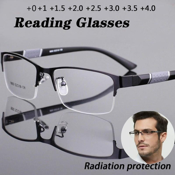 Lightweight Alloy Semi-Rimless New Design Reading Glasses For  Men And Women With  High Quality Half Frame  Men Reading Glasses  For Men New Retro Eyewear