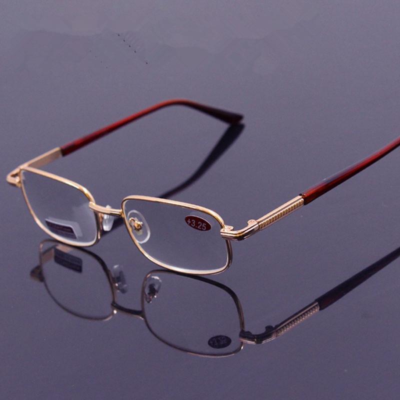 Rectangle Style Stainless Steel Material Spring Hinges Includes Tinted Blue Light Blocking Readers Men Reading Glasses Women Crystal Glass Lenses+0.50 to +100 +200 +250 +600
