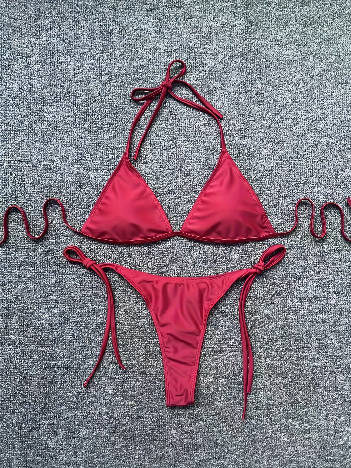 Bikini Leopard Print 2 Piece Swimsuit for Women – High Cut Lace-Up Backless Flattering Bikini Set with Halter Spaghetti Strap – Stretchy Sexy and Stylish Swimwear for Pool Beach and Summer Vacation