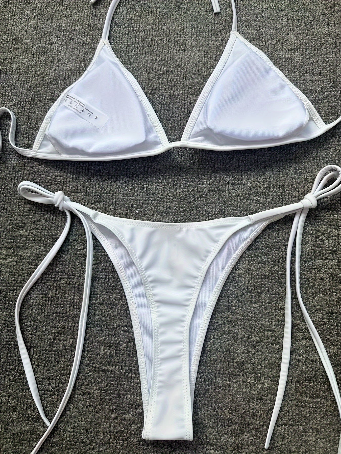 Bikini Leopard Print 2 Piece Swimsuit for Women – High Cut Lace-Up Backless Flattering Bikini Set with Halter Spaghetti Strap – Stretchy Sexy and Stylish Swimwear for Pool Beach and Summer Vacation