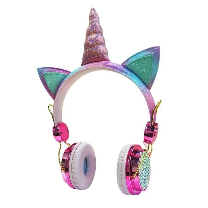 STEVVEX Cute Unicorn Wired Headphone With MicrophoneMusic Stereo Headphones for Music Computer Mobile Phone Gamer Headset Kids Gift