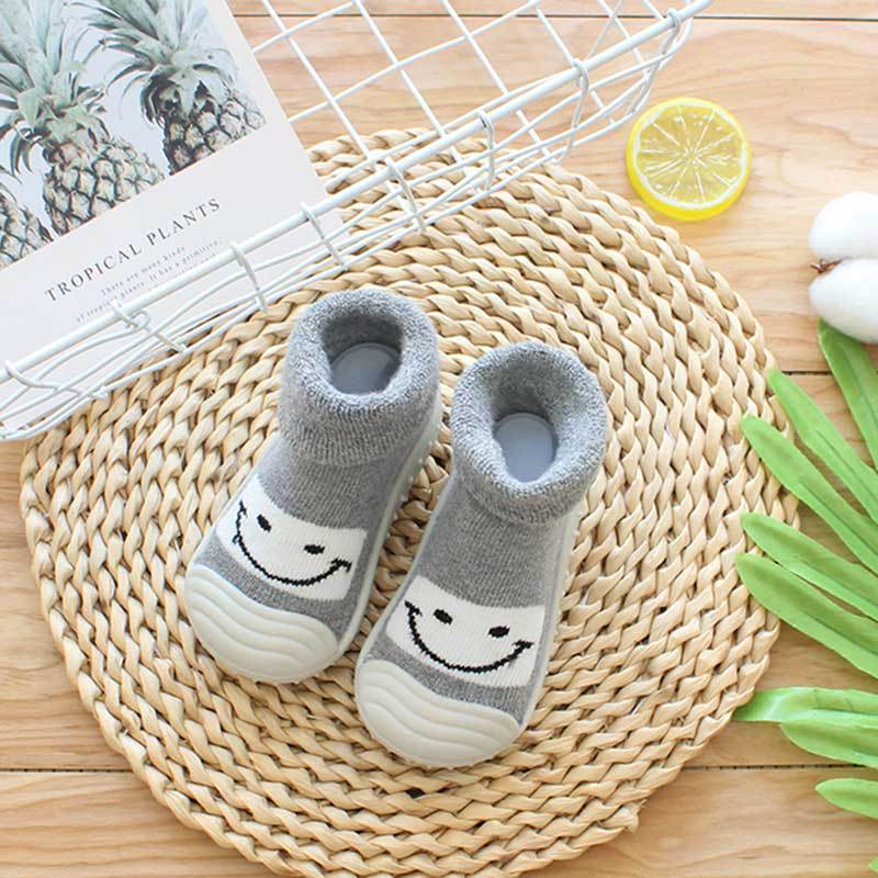 Unisex Cartoon Baby Children's Floor Socks Baby Rubber Soft Sole Socks Breathable Cotton Warm Shoes