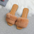 Fashion Fur Flat Women's Slippers Plus Size Spring Summer Fluffy Fur Slippers Shoes Woman Plush Fur Slip On Flip Flop Flat Furry Fur Slides Outdoor Sandals Furry Slides Summer Sandals Open Toe Indoor Outdoor Fluffy Slides