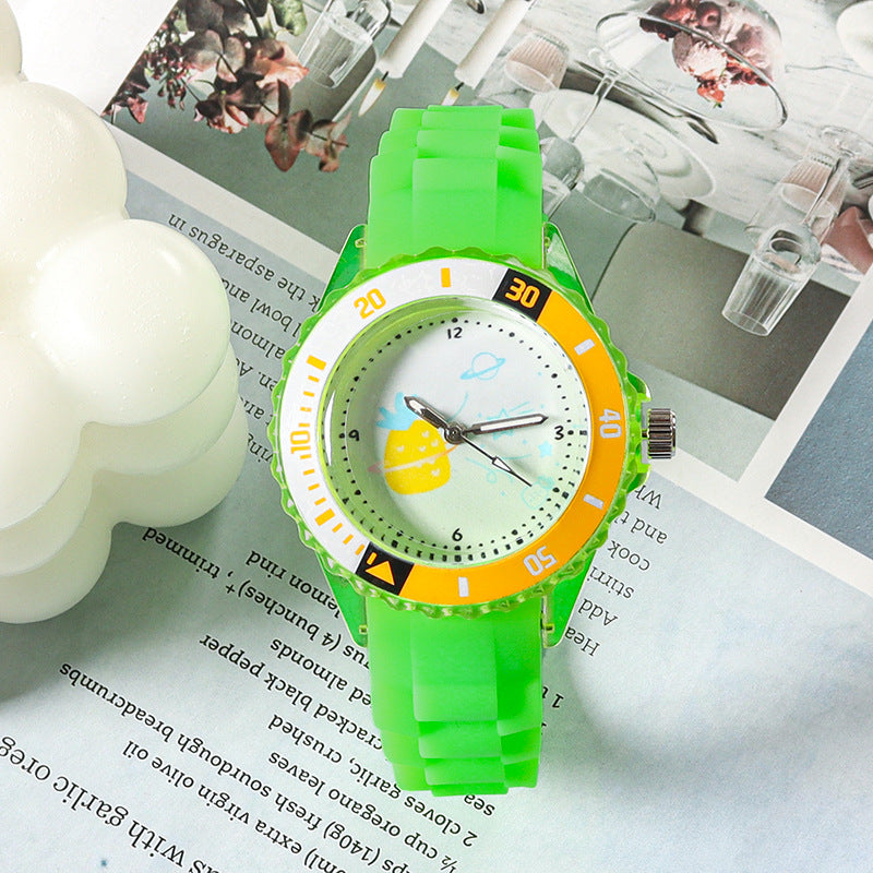 Simple Casual Kids Watches 5bar Waterproof Quartz Wristwatches Kids Clock Analog Watch Waterproof Time Teaching Boys Girls Watch Soft Band Learning Time Wrist Watch