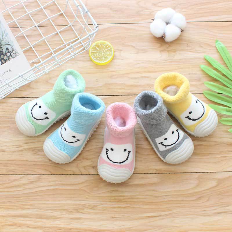 Unisex Cartoon Baby Children's Floor Socks Baby Rubber Soft Sole Socks Breathable Cotton Warm Shoes