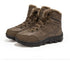 Mens Ankle Snow Boots Winter Fur Warm Leather Outdoor Walking Mountain Climbing Waterproof Snow Boots Outdoor Warm Non Slip Fur Lined Ankle Boots Leather Winter Shoes