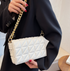 New Adorable Women's Handbag Green Small Flap Shoulder Bag In Thick Metal Chain Women's Clutch Bags Luxury  Ladies Shoulder Purse