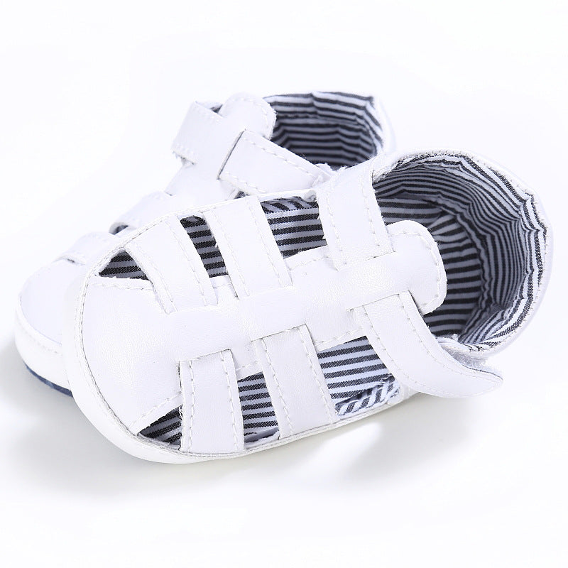 Baby Solid Color Soft-soled Hollow Toddler Sandals Summer Newborn 0-18M Infant Baby Girls Boys Shoes Solid Non-slip Shoes