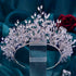 Wedding Headwear Necklace Earrings Jewelry Set Bride Headbands Rhinestone Headpiece Bridal Tiaras And Crowns Silver Rhinestone Wedding Headpiece For Women Handmade Bridal Headband Hair Accessories