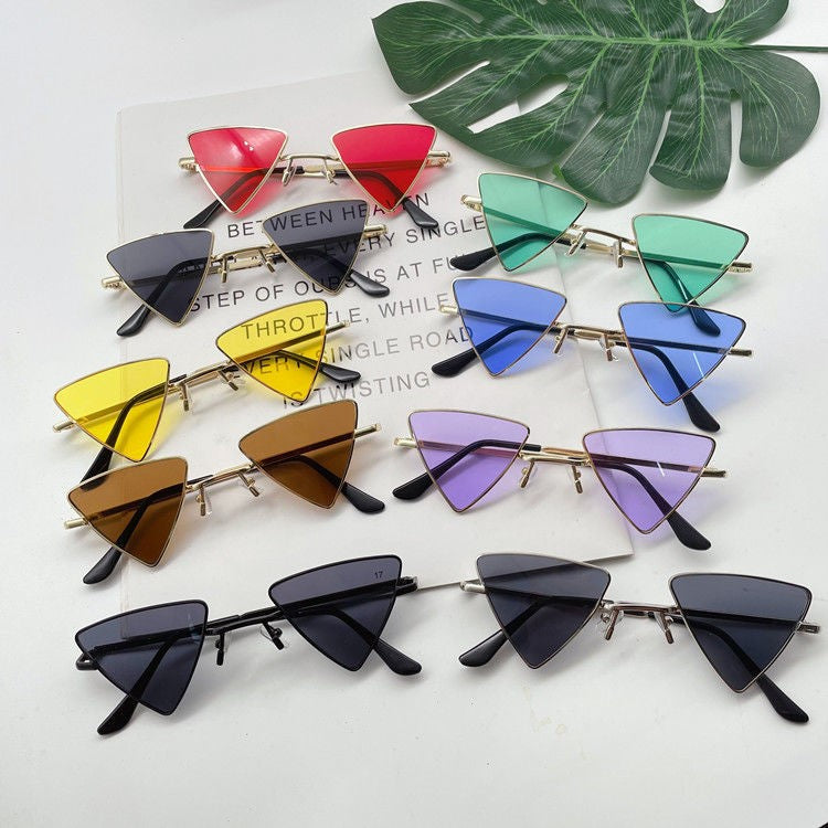 Cat Eye Sunglasses Rimless Cateye Sunglasses Retro Vintage Narrow Triangle Glasses for Women MenModern Retro Triangle Elegant Sunglasses For Women New Luxury Style  Glasses For Women/Men New Retro Style Eyeglasses For Women