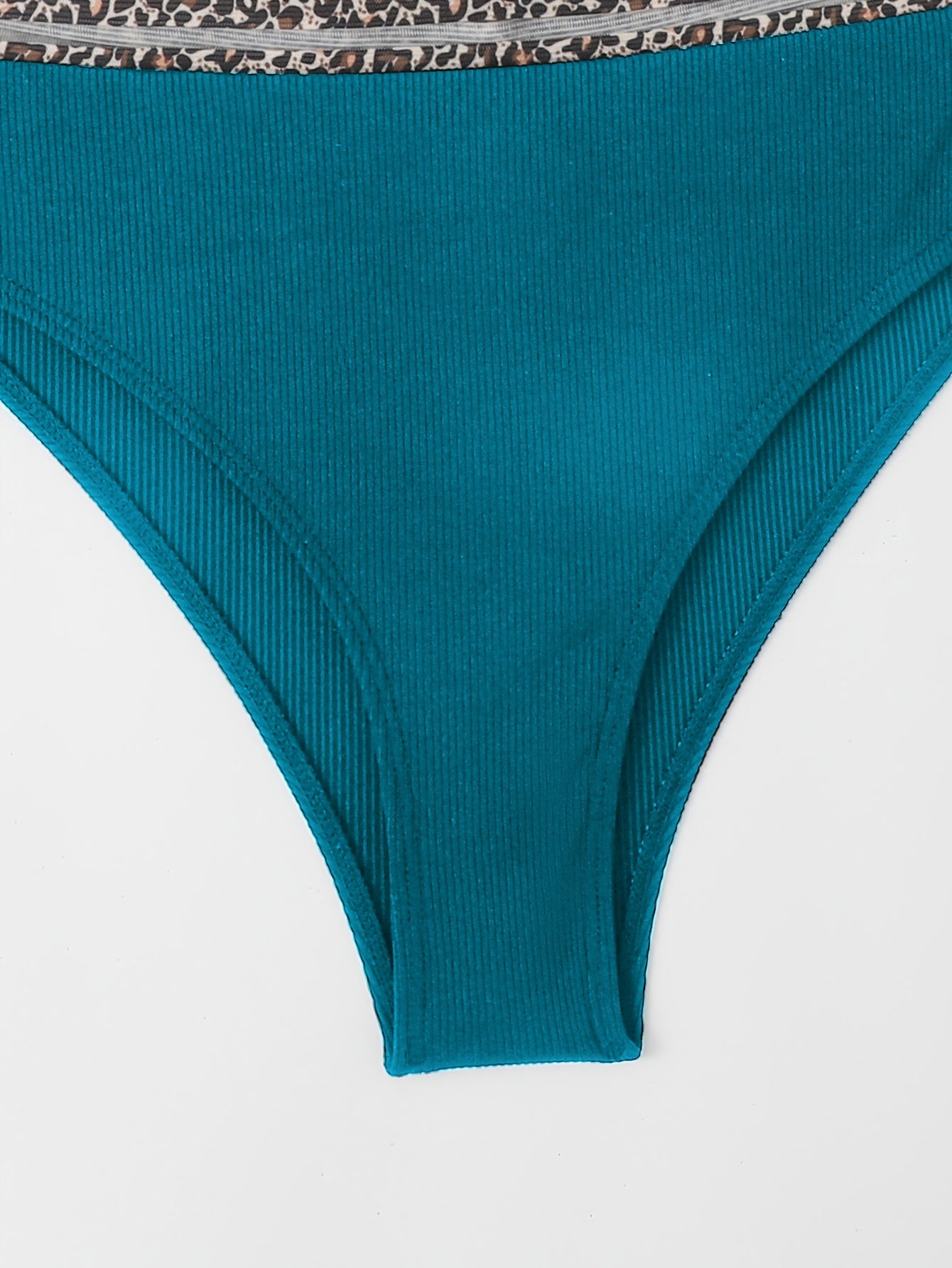 Bikini Leopard Print High Waist Bandeau 2 Piece Swimsuit for Women – Super Stretchy Bikini Set with Seductive Mesh Detail and Flattering Fit – Chic Animal Print Swimwear for Beachwear Poolside and Summer Vacations