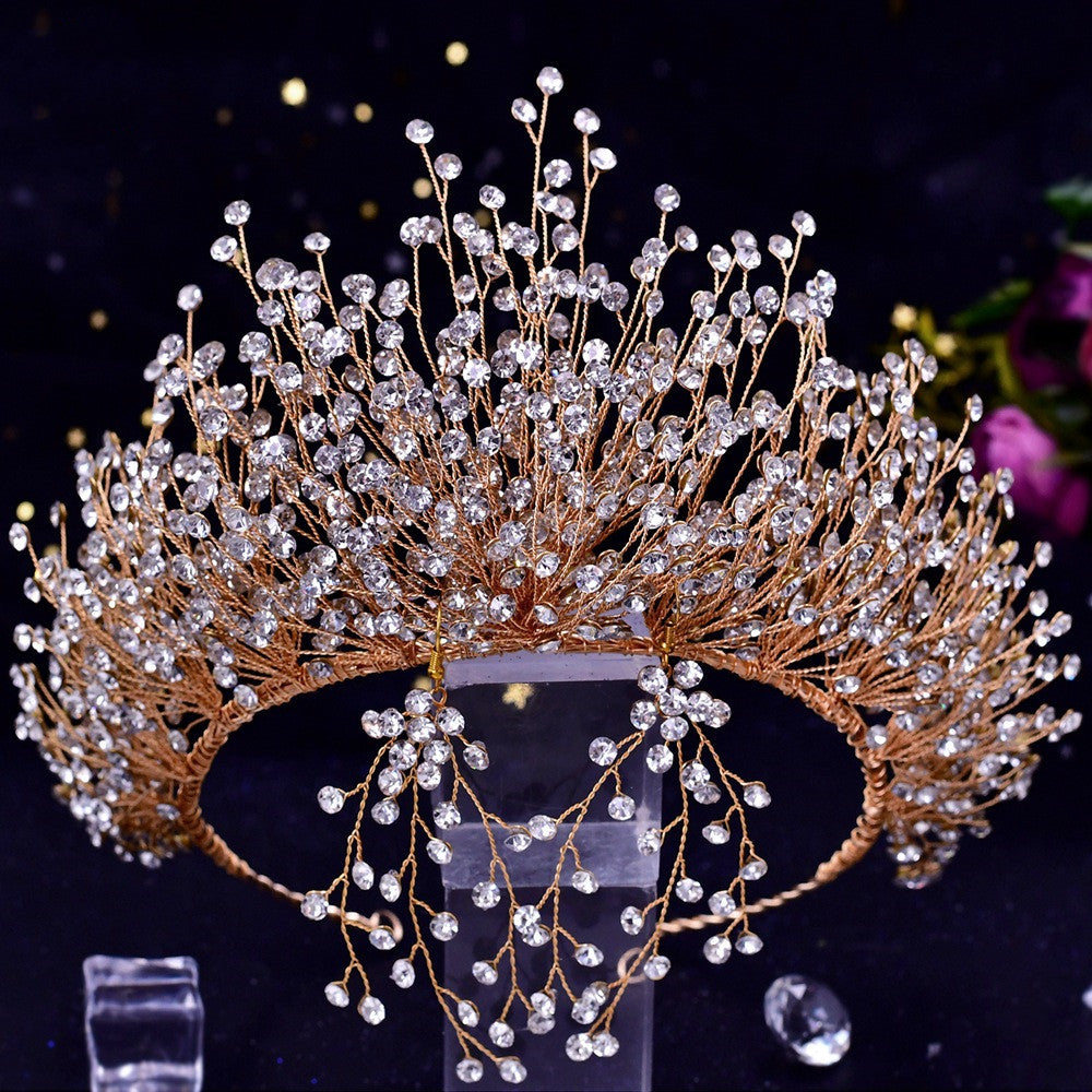 Wedding Headwear Necklace Earrings Jewelry Set Bride Headbands Rhinestone Headpiece Bridal Tiaras And Crowns Silver Rhinestone Wedding Headpiece For Women Handmade Bridal Headband Hair Accessories