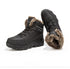 Mens Ankle Snow Boots Winter Fur Warm Leather Outdoor Walking Mountain Climbing Waterproof Snow Boots Outdoor Warm Non Slip Fur Lined Ankle Boots Leather Winter Shoes