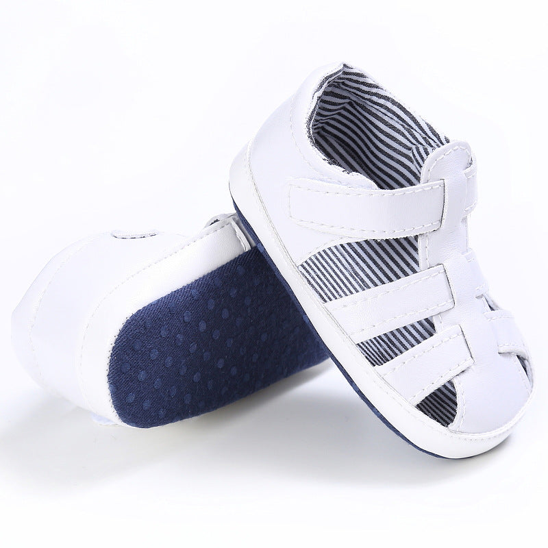 Baby Solid Color Soft-soled Hollow Toddler Sandals Summer Newborn 0-18M Infant Baby Girls Boys Shoes Solid Non-slip Shoes