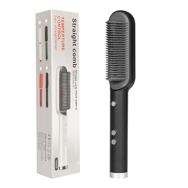 3 IN 1 Multifunctional Hair Straightener Comb Hair Black Red Straightening Brush Portable Comb Fast Heating Men Beard Straightener For Traveling Perfect Gift For Adults