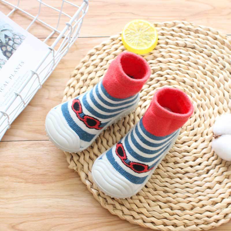 Unisex Cartoon Baby Children's Floor Socks Baby Rubber Soft Sole Socks Breathable Cotton Warm Shoes