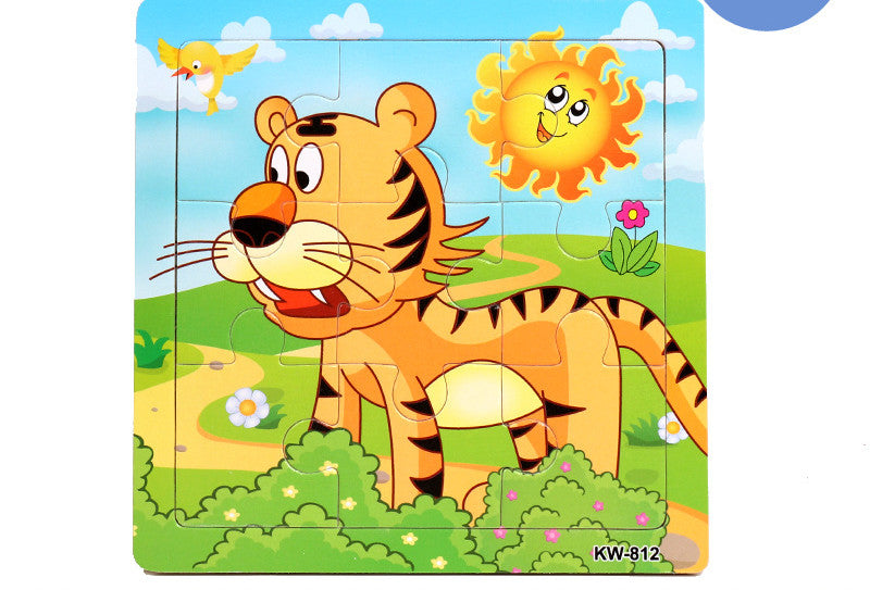 Wooden Puzzle Animals Jigsaw Puzzle Early Childhood Parent-child Toys Animal Wooden Puzzles For Children In Wooden 3D Mosaic Puzzles Kids Educational Toys Design  For Baby Birthday Gifts