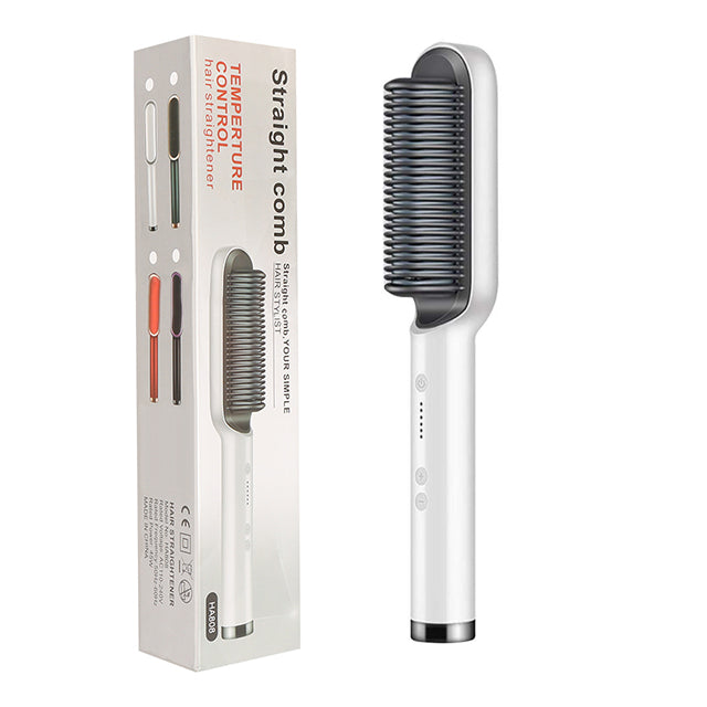 3 IN 1 Multifunctional Hair Straightener Comb Hair Black Red Straightening Brush Portable Comb Fast Heating Men Beard Straightener For Traveling Perfect Gift For Adults