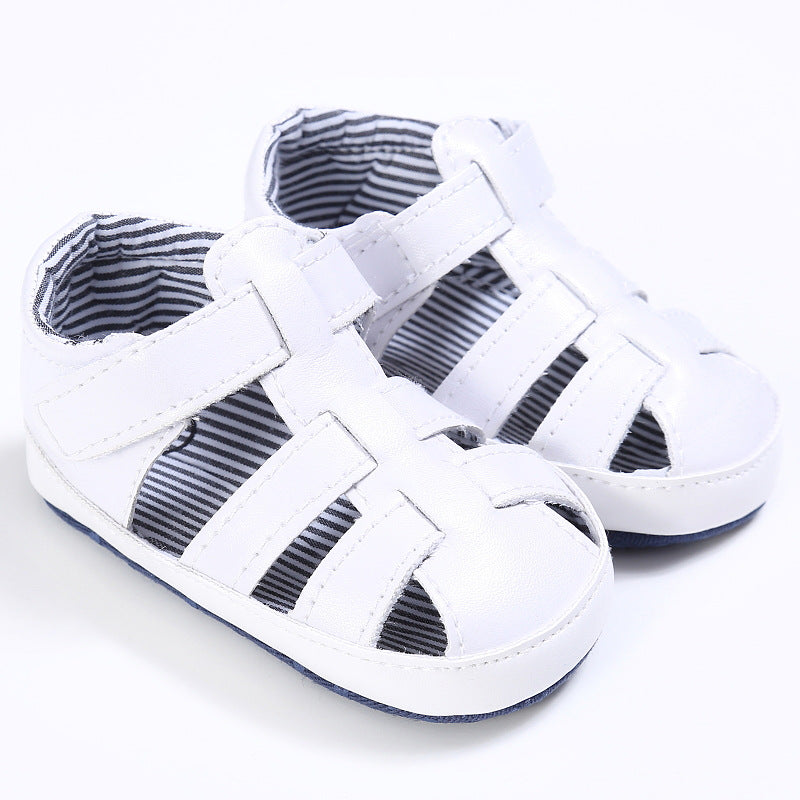 Baby Solid Color Soft-soled Hollow Toddler Sandals Summer Newborn 0-18M Infant Baby Girls Boys Shoes Solid Non-slip Shoes