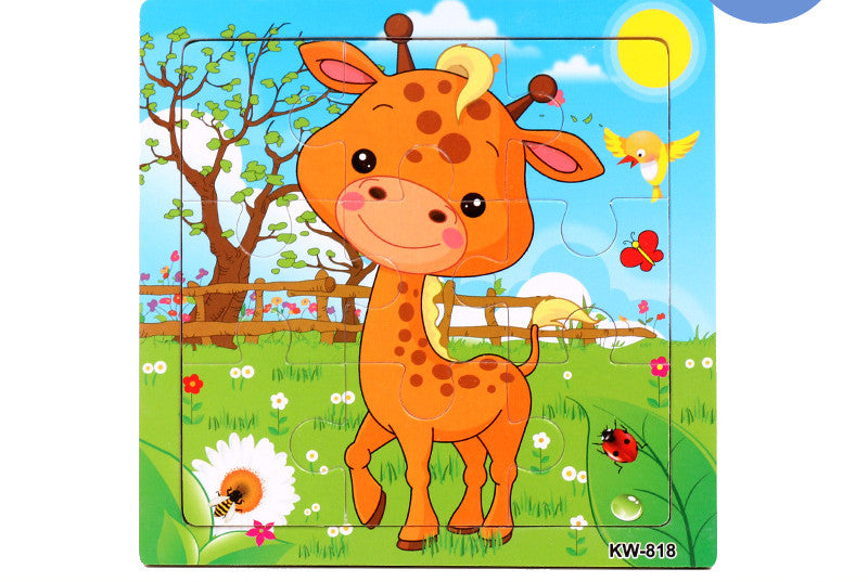 Wooden Puzzle Animals Jigsaw Puzzle Early Childhood Parent-child Toys Animal Wooden Puzzles For Children In Wooden 3D Mosaic Puzzles Kids Educational Toys Design  For Baby Birthday Gifts