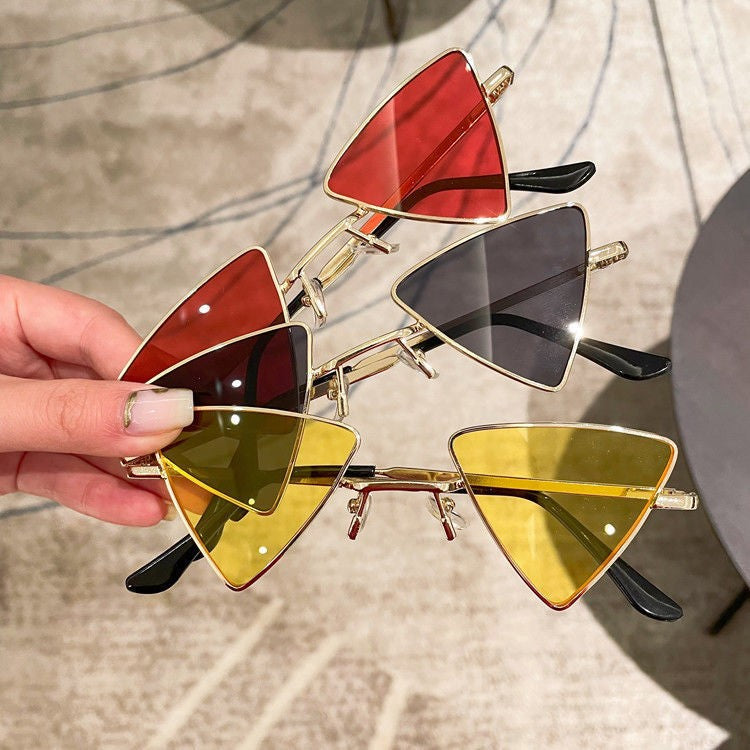 Cat Eye Sunglasses Rimless Cateye Sunglasses Retro Vintage Narrow Triangle Glasses for Women MenModern Retro Triangle Elegant Sunglasses For Women New Luxury Style  Glasses For Women/Men New Retro Style Eyeglasses For Women