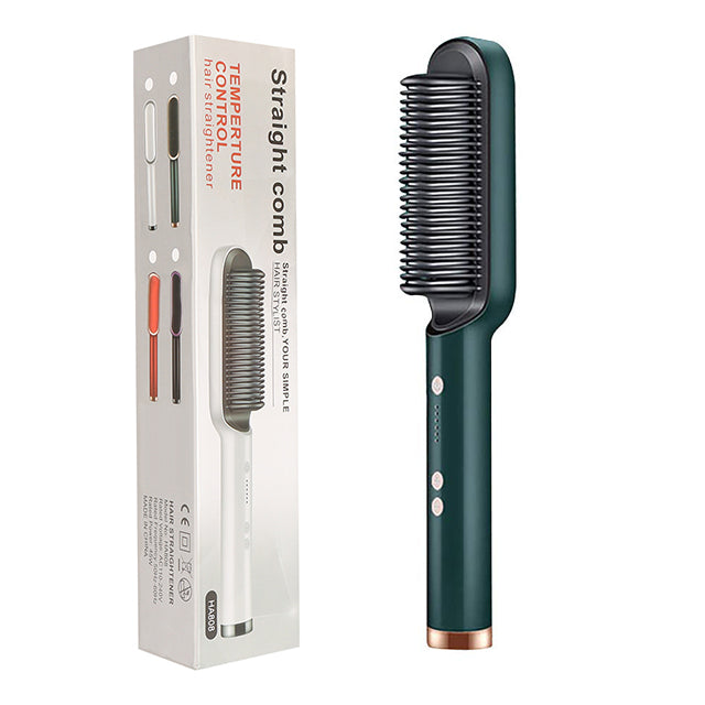 3 IN 1 Multifunctional Hair Straightener Comb Hair Black Red Straightening Brush Portable Comb Fast Heating Men Beard Straightener For Traveling Perfect Gift For Adults