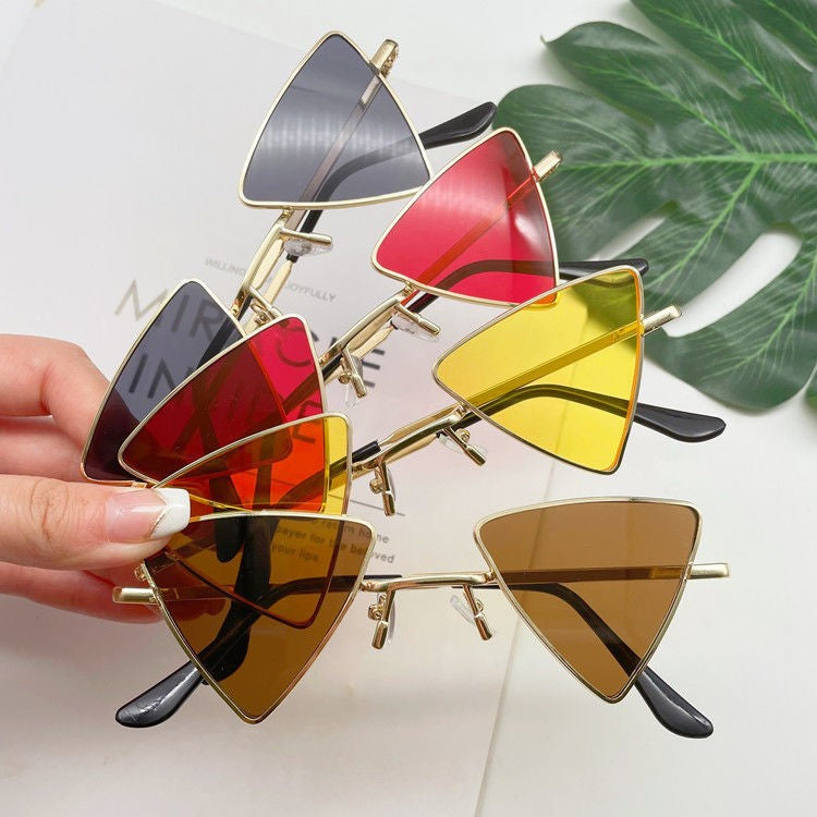 Cat Eye Sunglasses Rimless Cateye Sunglasses Retro Vintage Narrow Triangle Glasses for Women MenModern Retro Triangle Elegant Sunglasses For Women New Luxury Style  Glasses For Women/Men New Retro Style Eyeglasses For Women