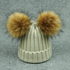 Modern Trend Children's Winter Toddler Baby Kids hat Cap With Two Double Pompom Ears Funny Hat