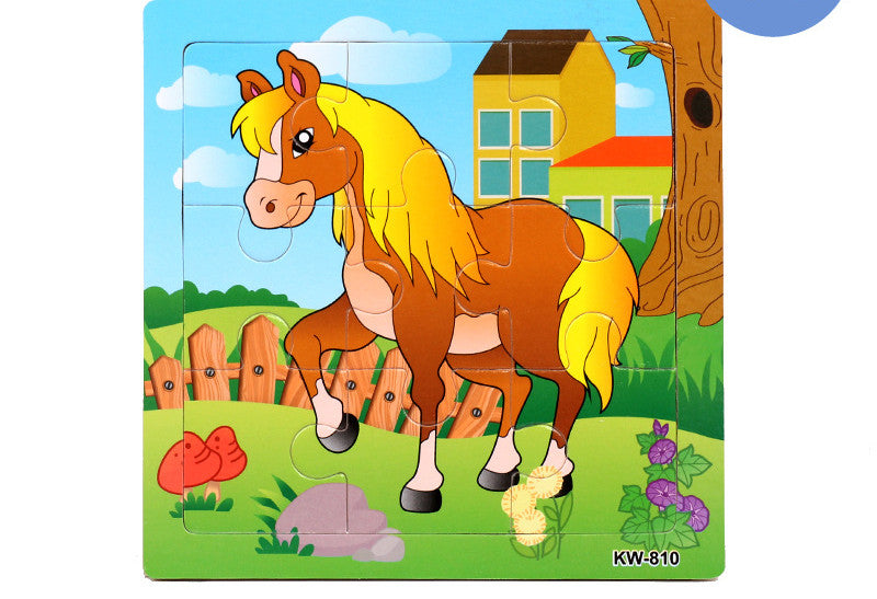 Wooden Puzzle Animals Jigsaw Puzzle Early Childhood Parent-child Toys Animal Wooden Puzzles For Children In Wooden 3D Mosaic Puzzles Kids Educational Toys Design  For Baby Birthday Gifts