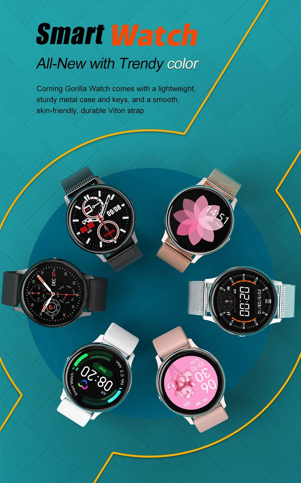 NEW Luxury Elegant Woman Bluetooth Android/ios Waterproof GPS Smart Watch With Touch Screen Sport Health Multifunctional Smart Watch
