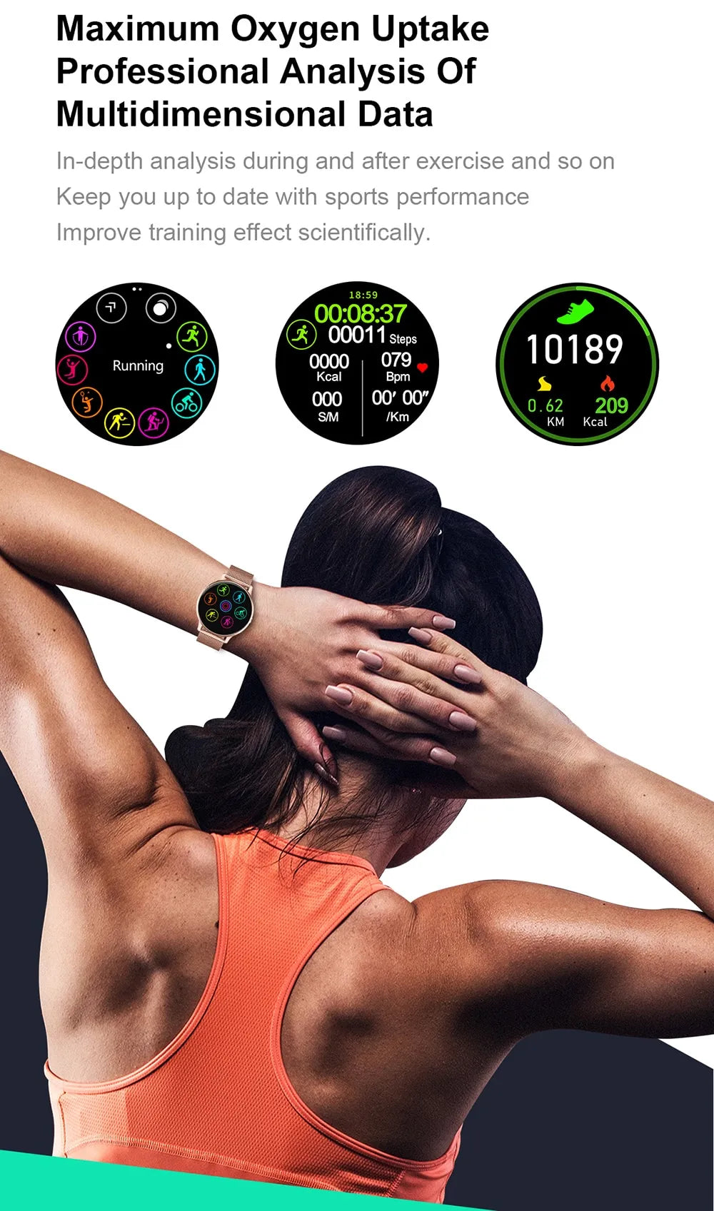 NEW Luxury Elegant Woman Bluetooth Android/ios Waterproof GPS Smart Watch With Touch Screen Sport Health Multifunctional Smart Watch