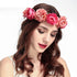 Spring Pearl Crowns Beach Hawaii Floral Garland Romantic Faux Rose Wedding Wreaths Flower Headband Girl Bride Rose Flower Crown Wedding Festival Headband