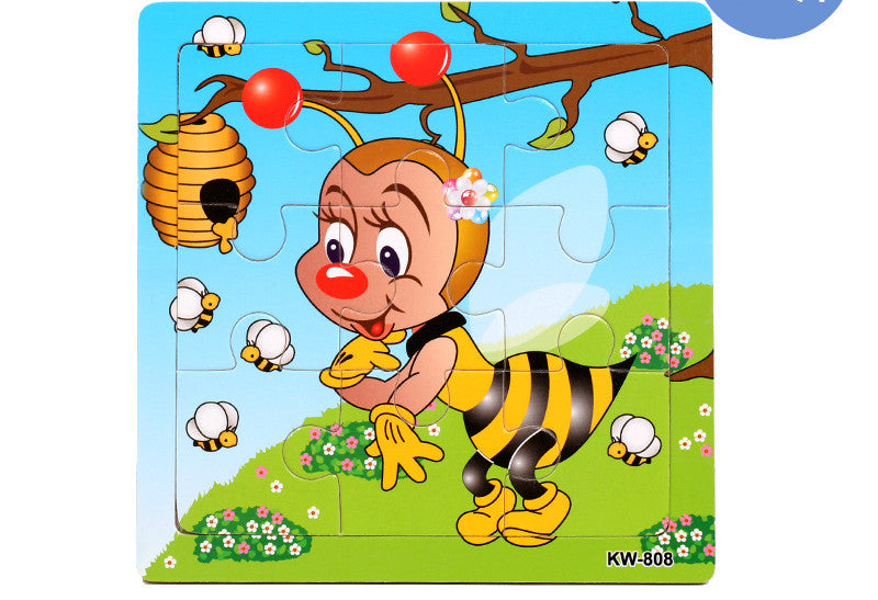 Wooden Puzzle Animals Jigsaw Puzzle Early Childhood Parent-child Toys Animal Wooden Puzzles For Children In Wooden 3D Mosaic Puzzles Kids Educational Toys Design  For Baby Birthday Gifts