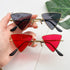 Cat Eye Sunglasses Rimless Cateye Sunglasses Retro Vintage Narrow Triangle Glasses for Women MenModern Retro Triangle Elegant Sunglasses For Women New Luxury Style  Glasses For Women/Men New Retro Style Eyeglasses For Women