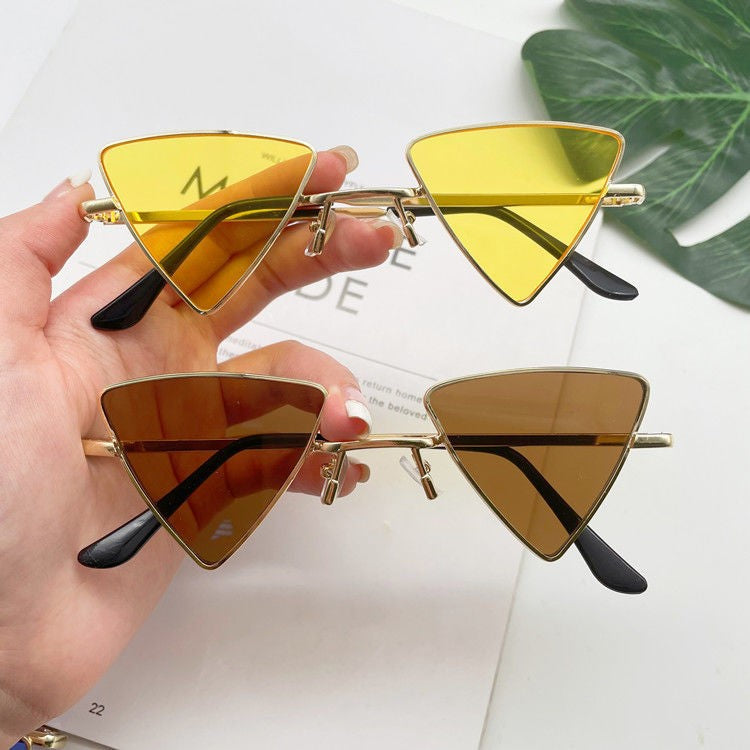 Cat Eye Sunglasses Rimless Cateye Sunglasses Retro Vintage Narrow Triangle Glasses for Women MenModern Retro Triangle Elegant Sunglasses For Women New Luxury Style  Glasses For Women/Men New Retro Style Eyeglasses For Women