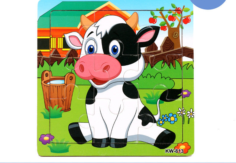 Wooden Puzzle Animals Jigsaw Puzzle Early Childhood Parent-child Toys Animal Wooden Puzzles For Children In Wooden 3D Mosaic Puzzles Kids Educational Toys Design  For Baby Birthday Gifts