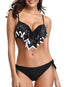 Tropical Bikini  Bottom Padded Ruffled Top Push Up Bikini Swimsuit For Women Underwire Bikini Top Ruffle Padded Two Piece Bathing Suits Teen Girls Two Piece Swimsuit Women Cross Back Bathing Suit Swimwear