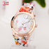 Ladies Silicone Quartz Watch With Floral Pattern Watch Women Quartz Watches For Womens Sports Clock Ladies Quartz Watch For Girls and Women