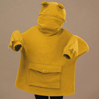 Cool Women Hoodie Perfect Sleeping Frog Pullover Winter Sense Hooded Modern Casual Sweatshirts Cute Funny Style Comfortable Frog Pullover Hoodie For Women