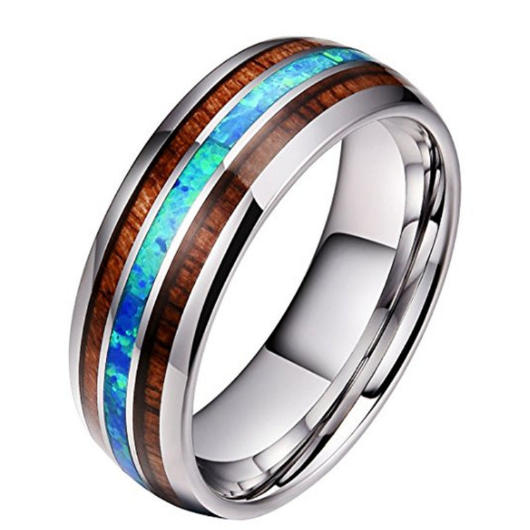 Luxury Handmade 925 Sterling Silver Wood Men Rings Stainless Steel Wood Grain Fashion For  Women Rings In Modern  Jewelry Design