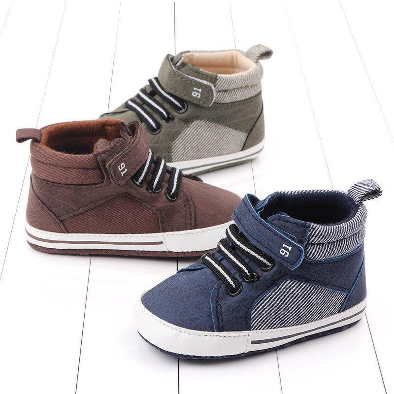 Newborn PU Leather Shoes Winter Fashion Baby Soft Sole Canvas Sneakers 0-12 Months Baby Boy And Girl