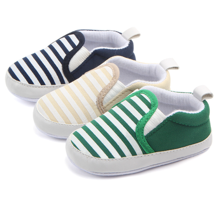 Toddler Infant Baby Shoes Newborn Boys Girls Soft Casual Shoes Striped Shoes 0-18M  New Pram Newborn Toddler Baby Girls Boys Kids Infant First Walkers Striped Classic Shoes Loafers Casual Soft Shoes