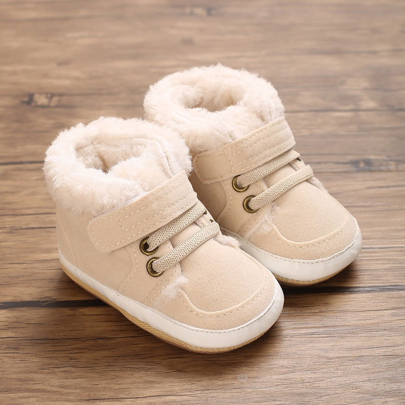 Infant Newborn Baby Boy Winter Warm Lace Up Design Boots Kids Baby Boy Booties Stylish Autumn Shoes