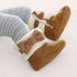 Newborn Autumn And Winter Bowknot Snow Boots Baby Shoes Baby Boots Cotton Boots Baby's Shoes Toddler Shoes Infant Baby Girls Winter Warm Crown Fur Mid-Calf Length Slip-On Furry Boots 0-18M
