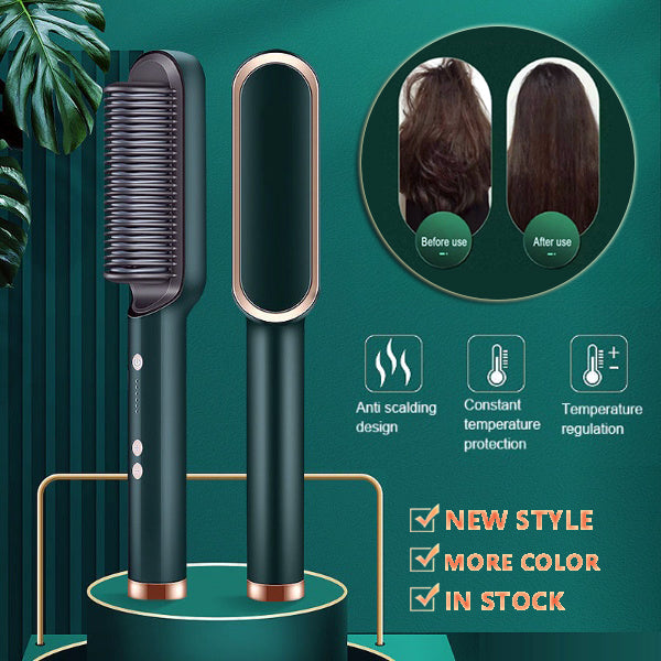 3 IN 1 Multifunctional Hair Straightener Comb Hair Black Red Straightening Brush Portable Comb Fast Heating Men Beard Straightener For Traveling Perfect Gift For Adults