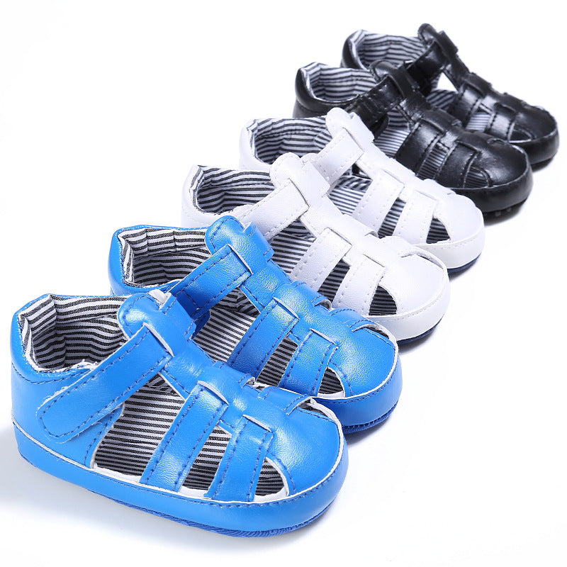 Baby Solid Color Soft-soled Hollow Toddler Sandals Summer Newborn 0-18M Infant Baby Girls Boys Shoes Solid Non-slip Shoes
