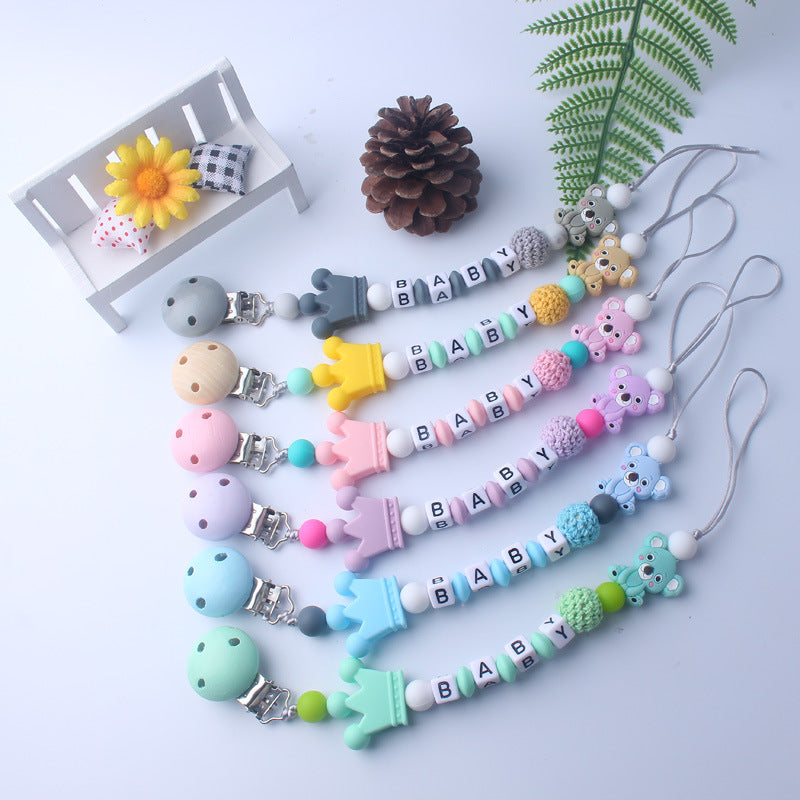 Modern Handmade Pacifier Personalize Silicone Beads Binky Clip Pacifier Chain Chew Baby Teether Toys For Baby
